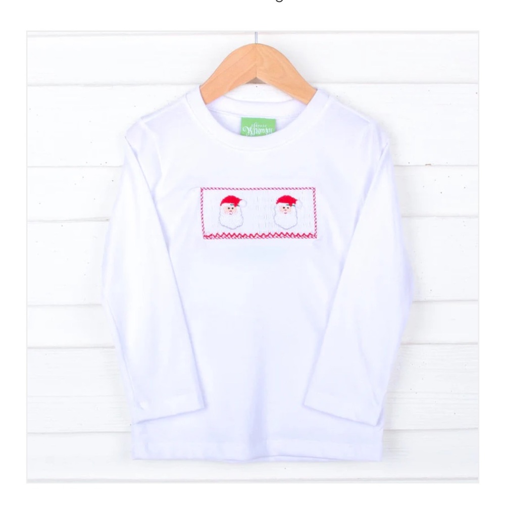 Classic Whimsy Santa Claus Smocked Long Sleeve Shirt 4T
